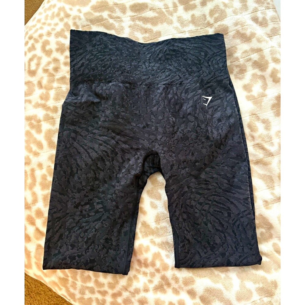 Gymshark Women's Black Camouflage Ankle Leggings Athleisure Logo
